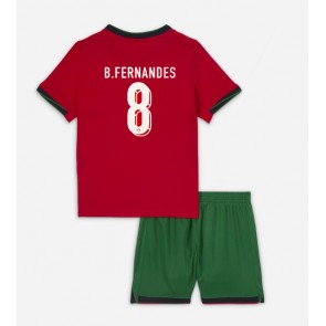 Billiga Portugal Bruno Fernandes #8 Hemmatröja Barn EM 2024 Kortärmad (+ Korta byxor)